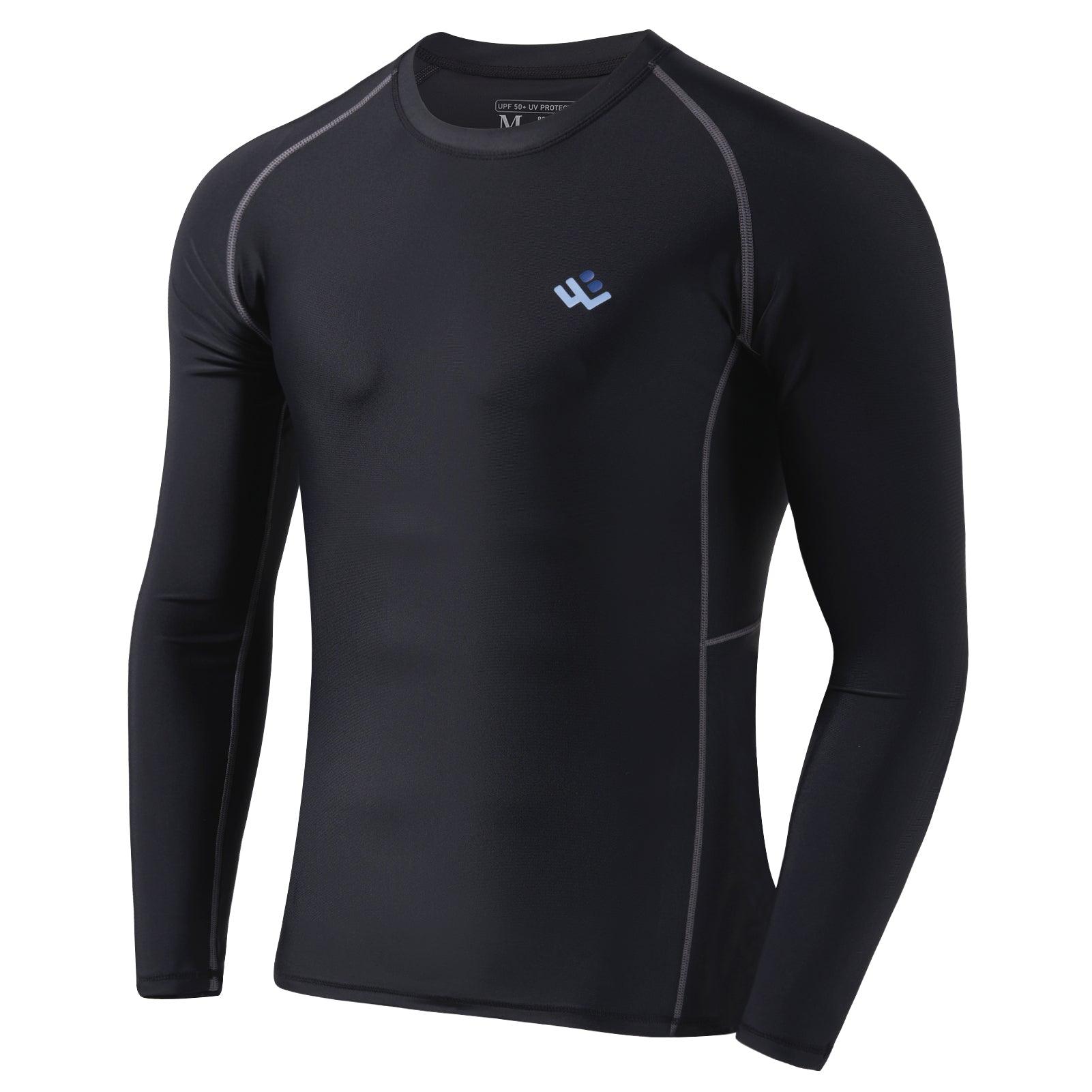 Long Sleeve Compression Shirt for Men Sun Protection White/Skull Arm / X-Large