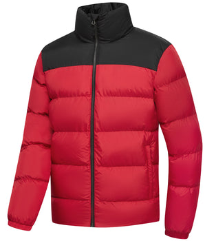 UVSAI Mens Splicing Puff Jacket Insulated Warm Winter Coat