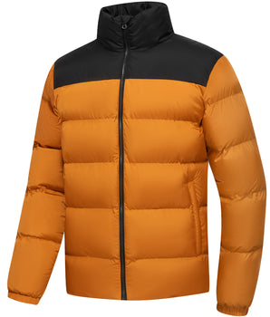 UVSAI Mens Splicing Puff Jacket Insulated Warm Winter Coat
