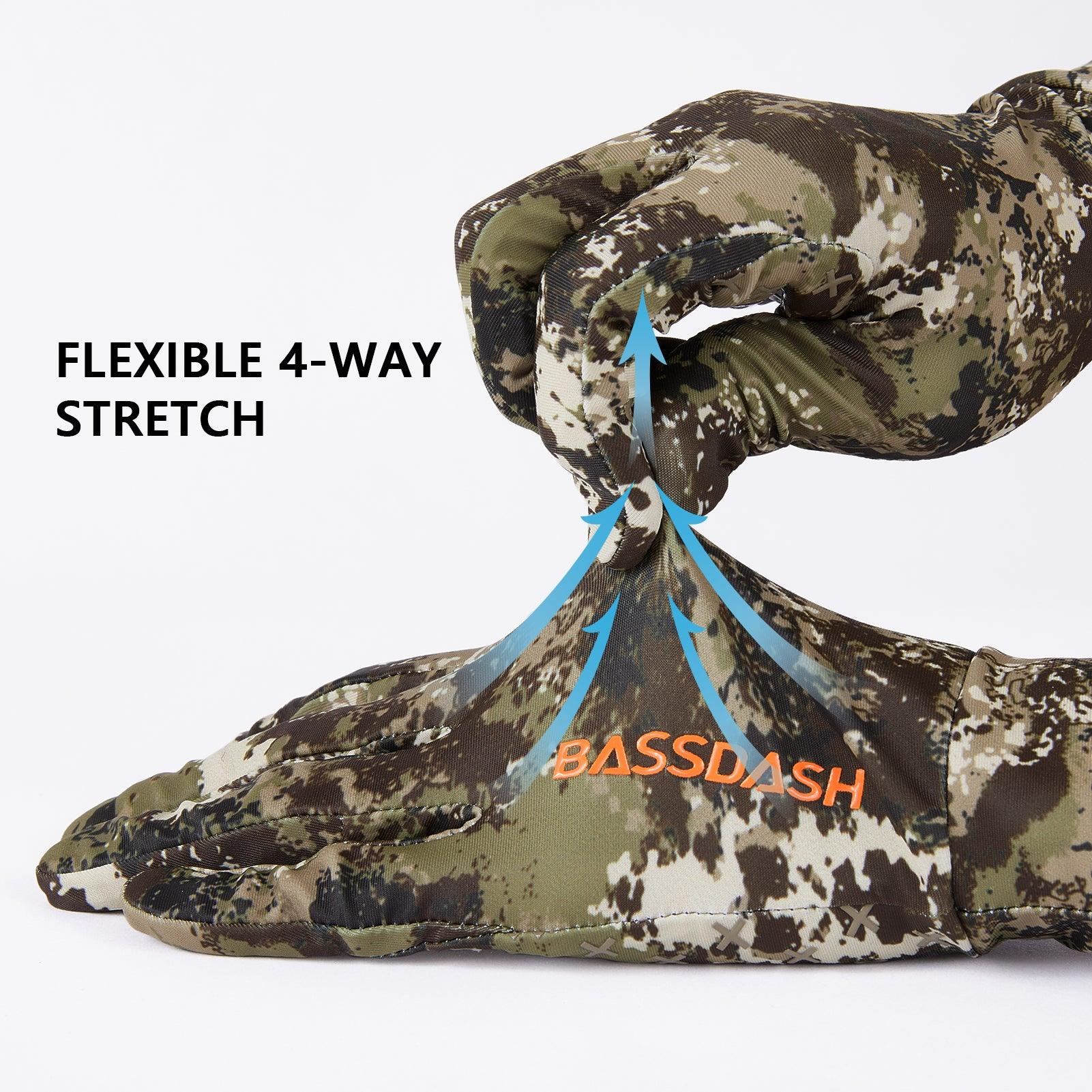 Men's Lightweight UPF 50+ Camo Hunting Gloves HG05 - Bassdash