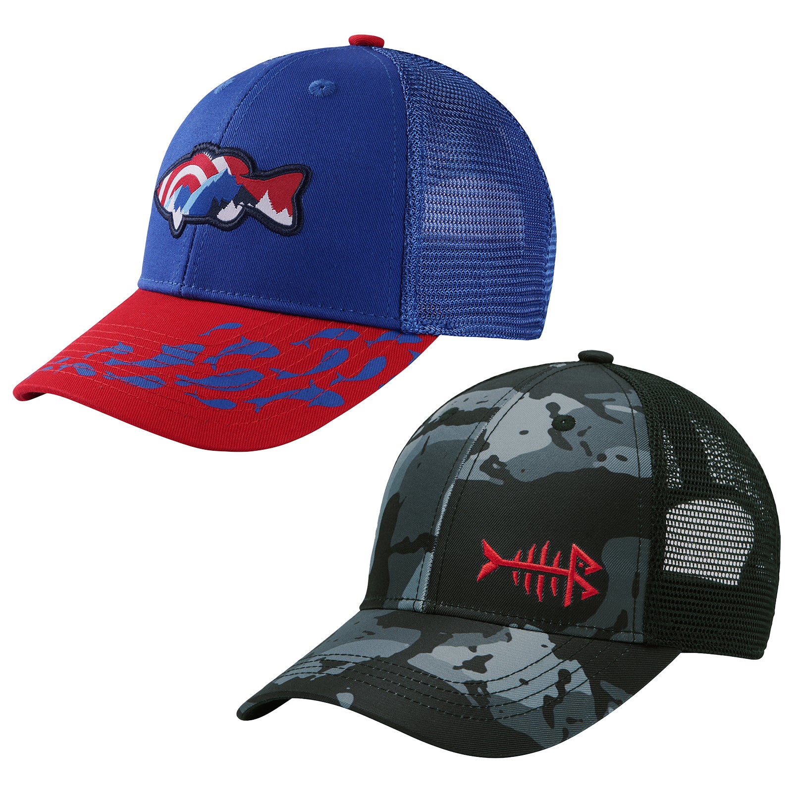 Kids Youth Fishing Sun Hat Mesh Back Adjustable Baseball Trucker Cap  2PCS/Pack