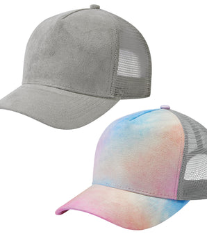 UVSAI Suede Trucker Cap Adjustable Snapback Hat 2 Pack SH03