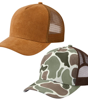 UVSAI Suede Trucker Cap Adjustable Snapback Hat 2 Pack SH03