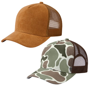 UVSAI Suede Trucker Cap Adjustable Snapback Hat 2 Pack SH03