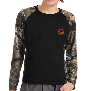 Youth UPF 50+ Camo Long Sleeve Fishing Shirt FS08Y