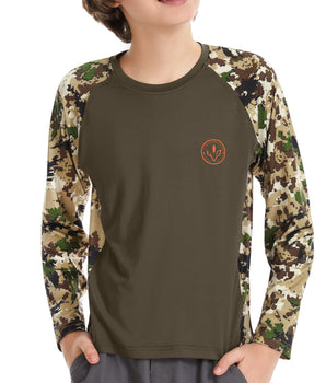 Youth UPF 50+ Camo Long Sleeve Fishing Shirt FS08Y