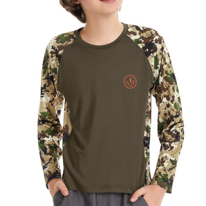 Youth UPF 50+ Camo Long Sleeve Fishing Shirt FS08Y