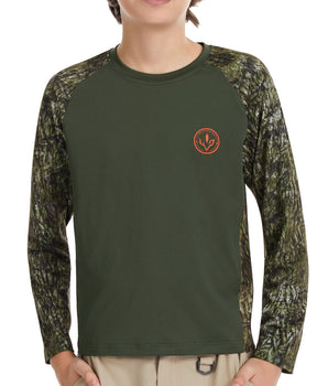 Youth UPF 50+ Camo Long Sleeve Fishing Shirt FS08Y