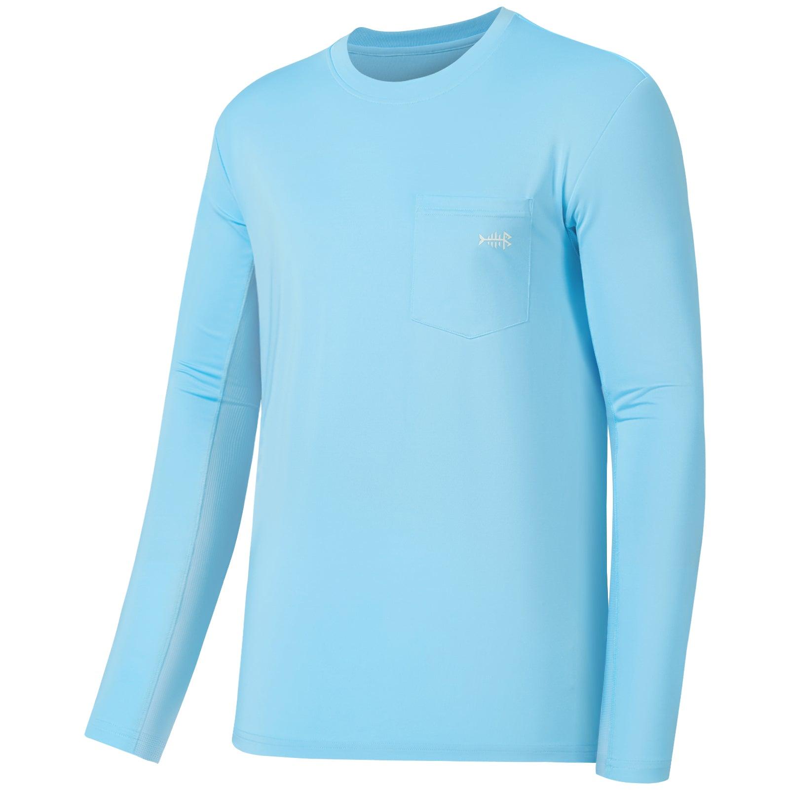 UV Long Sleeve Fishing Shirts | Bassdash Fishing Sky Blue/White Logo / 3XL