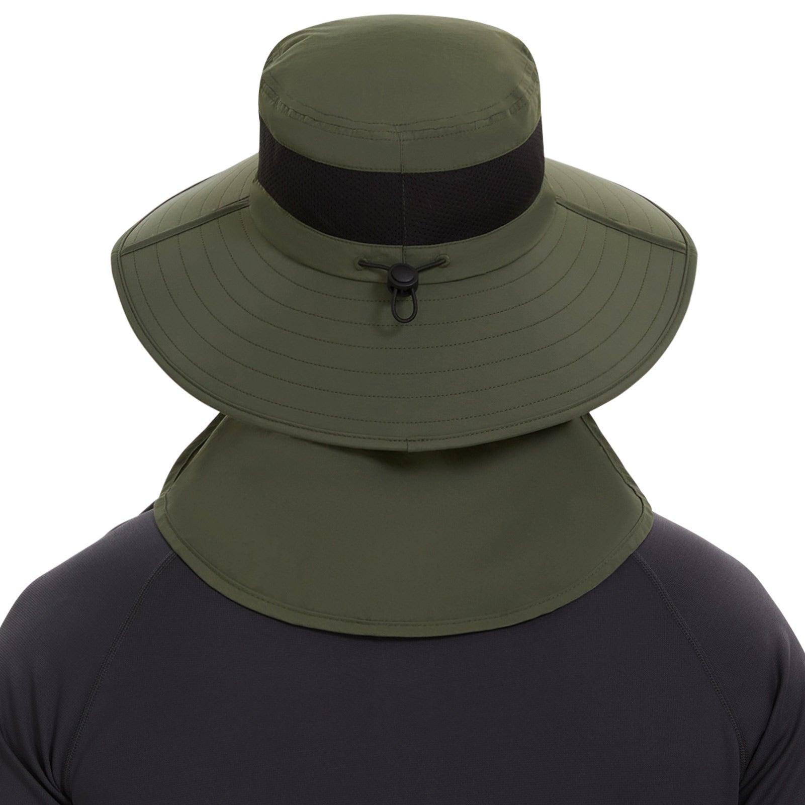 Unisex UPF 50+ Sun Hat with Face Cover & Neck Flap FH09, Khaki