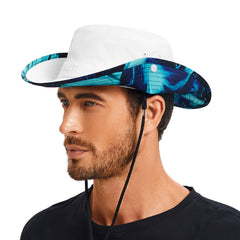 UPF 50+ Patterned Under Brim Foldable Bucket Sun Hats FH18