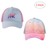 Kids Youth Fishing Sun Hat Mesh Back Adjustable Baseball Trucker Cap 2PCS/Pack