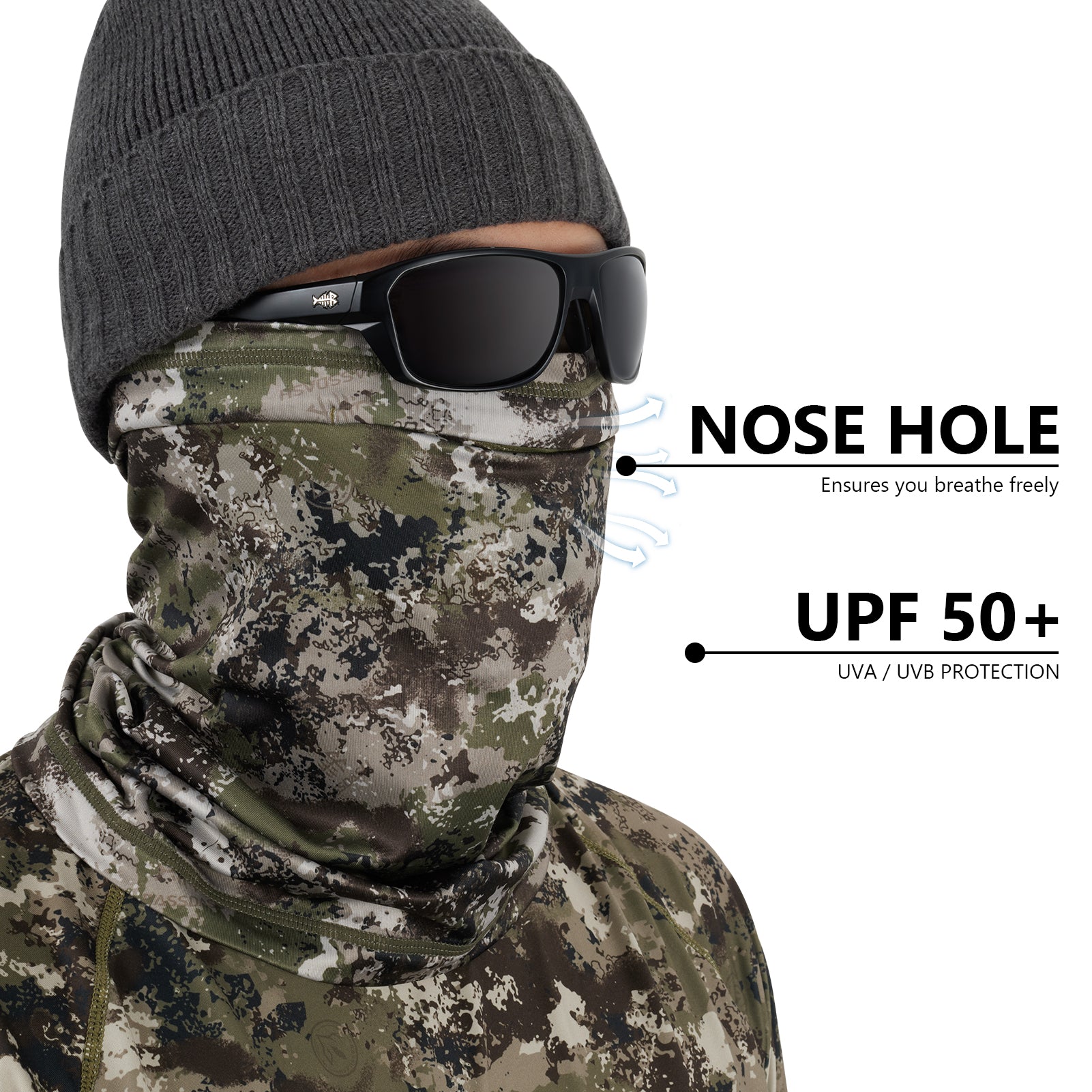 Fleece Neck Warmer Neck Gaiter with Nose Hole