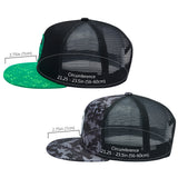 Unisex Flat Brim Trucker Cap Mesh Back For Men Women 2PCS/Item