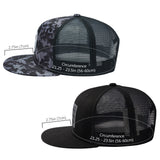 Unisex Flat Brim Trucker Cap Mesh Back For Men Women 2PCS/Item