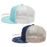 Unisex Flat Brim Trucker Cap Mesh Back For Men Women 2PCS/Item