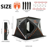 Pop Up Ice Fishing Shelter 2-3, 3-4 Person