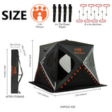 Pop Up Ice Fishing Shelter 2-3, 3-4 Person