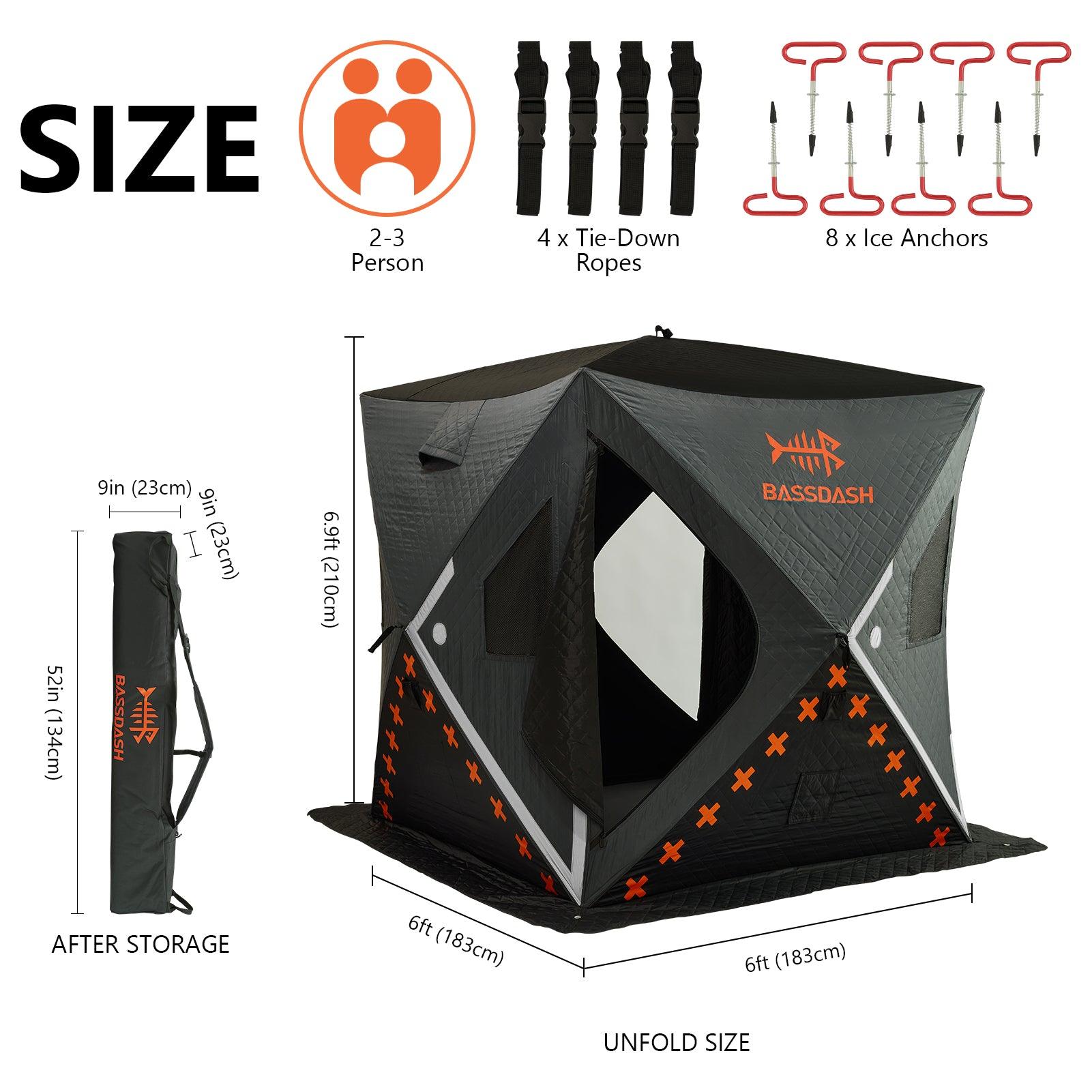 Ice Fishing Shelter Pop Up Portable Thermal Hub Tent