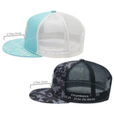 Unisex Flat Brim Trucker Cap Mesh Back For Men Women 2PCS/Item