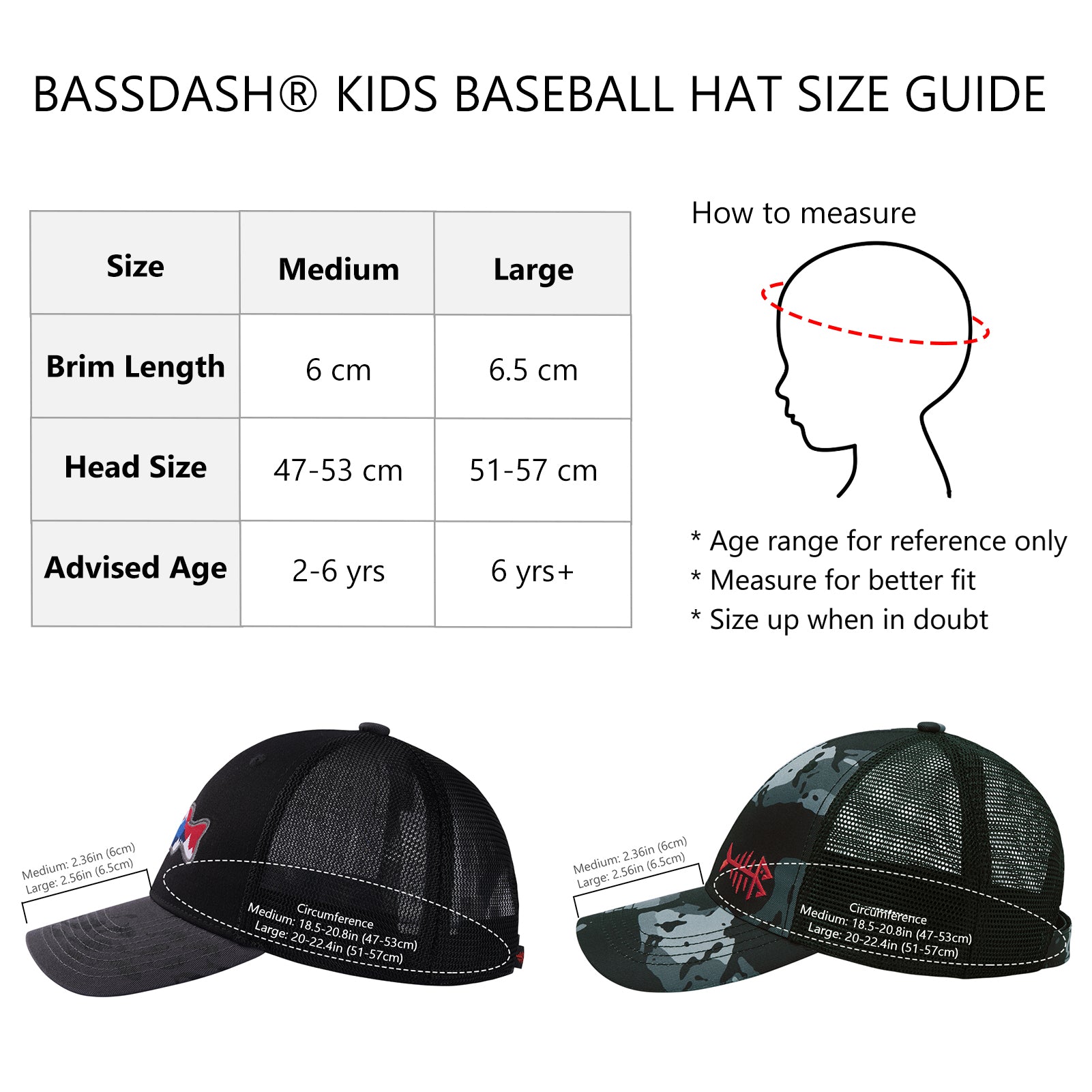 Kids Youth Fishing Sun Hat Mesh Back Adjustable Baseball Trucker Cap  2PCS/Pack