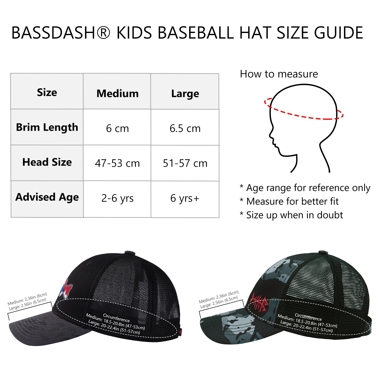 Kids Youth Fishing Sun Hat Mesh Back Adjustable Baseball Trucker Cap 2PCS/Pack