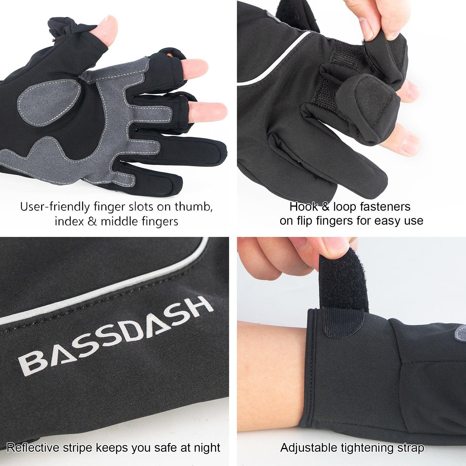 WintePro Water-resistant Fishing Hunting Gloves with Fleece Lining - Bassdash