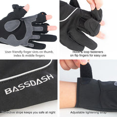 WintePro Water-resistant Fishing Hunting Gloves with Fleece Lining - Bassdash