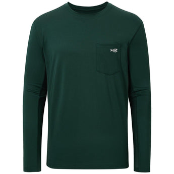 Men’s UPF 50+ Long Sleeve Sun Shirt with Chest Pocket - Bassdash
