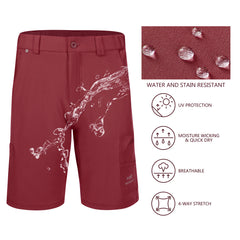 Men's UPF 50+ 10.5” Cargo Shorts Quick Dry Water Resistant FP01M- New Color