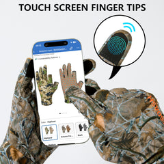 Men's Lightweight UPF 50+ Camo Hunting Gloves HG05