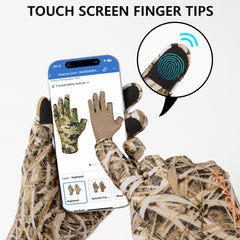 Men's Lightweight UPF 50+ Camo Hunting Gloves HG05