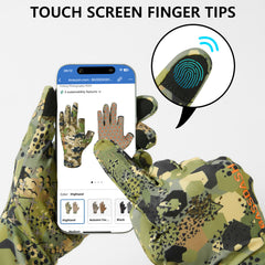 Men's Lightweight UPF 50+ Camo Hunting Gloves HG05