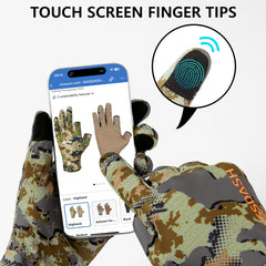 Men's Lightweight UPF 50+ Camo Hunting Gloves HG05