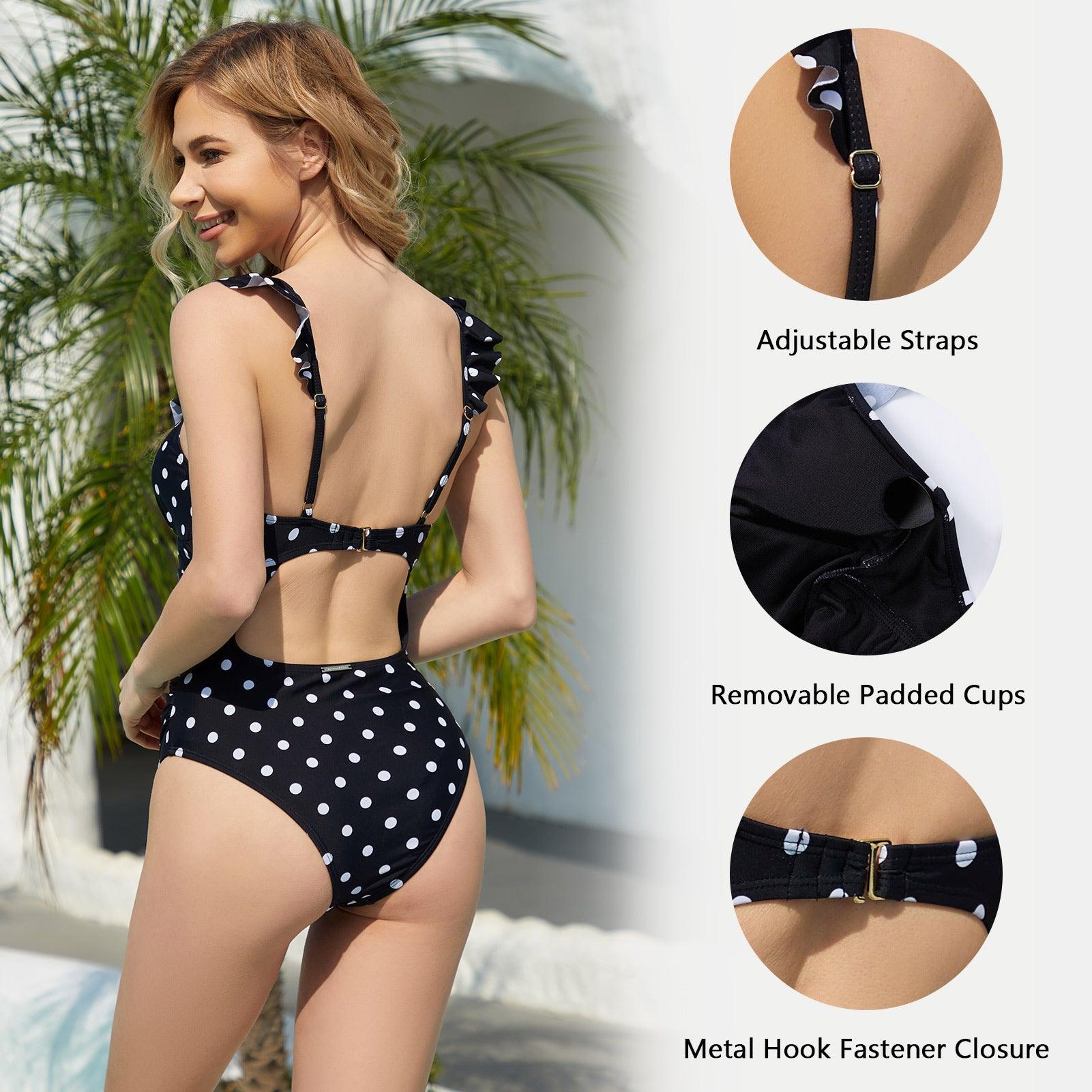 Corset Swimsuit Tummy Control High Waist Summer Leaf Print