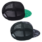 Unisex Flat Brim Trucker Cap Mesh Back For Men Women 2PCS/Item