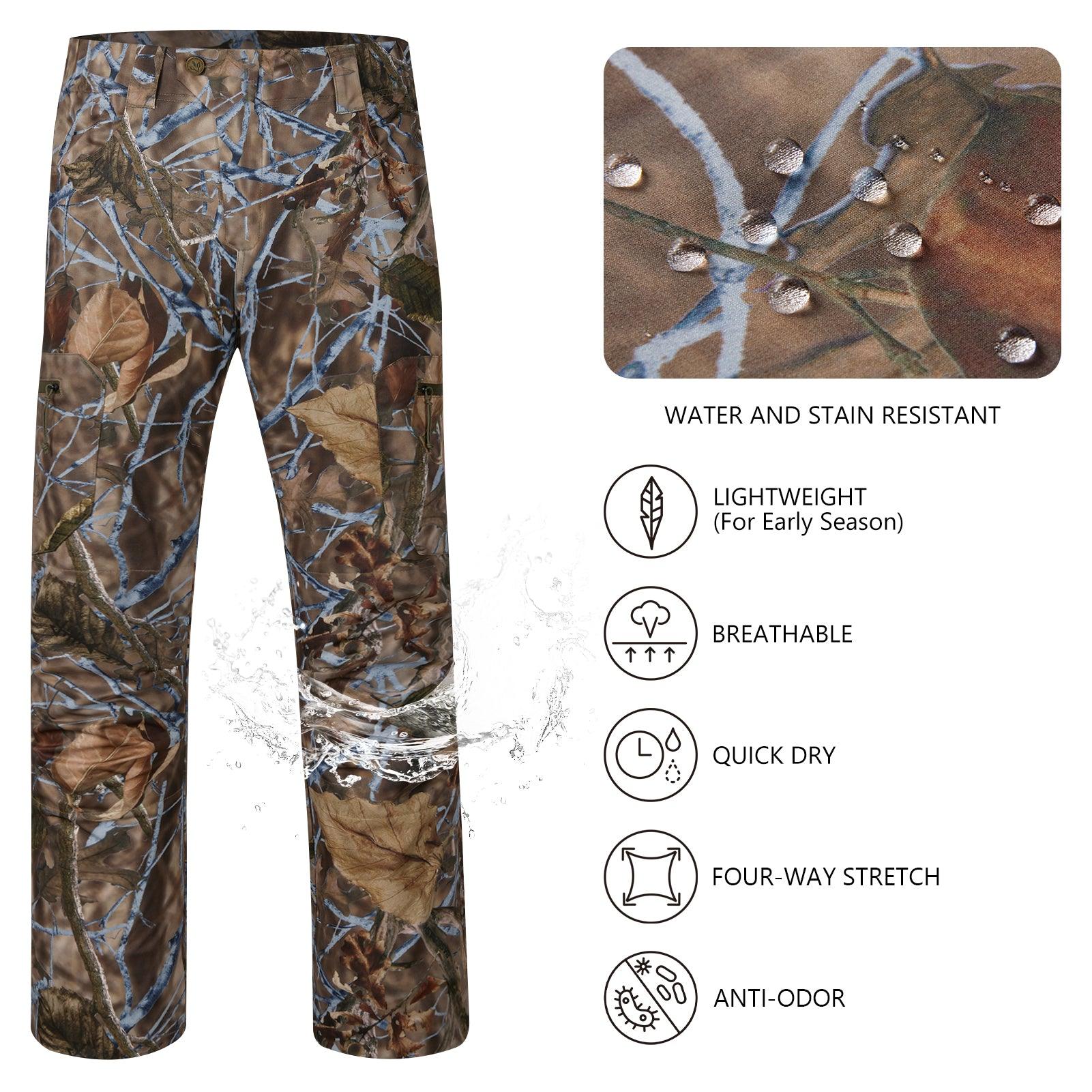 Bassdash Men's Tracker Lightweight Hunting Pants for Early Season, Green Leaf / 38W x 32L