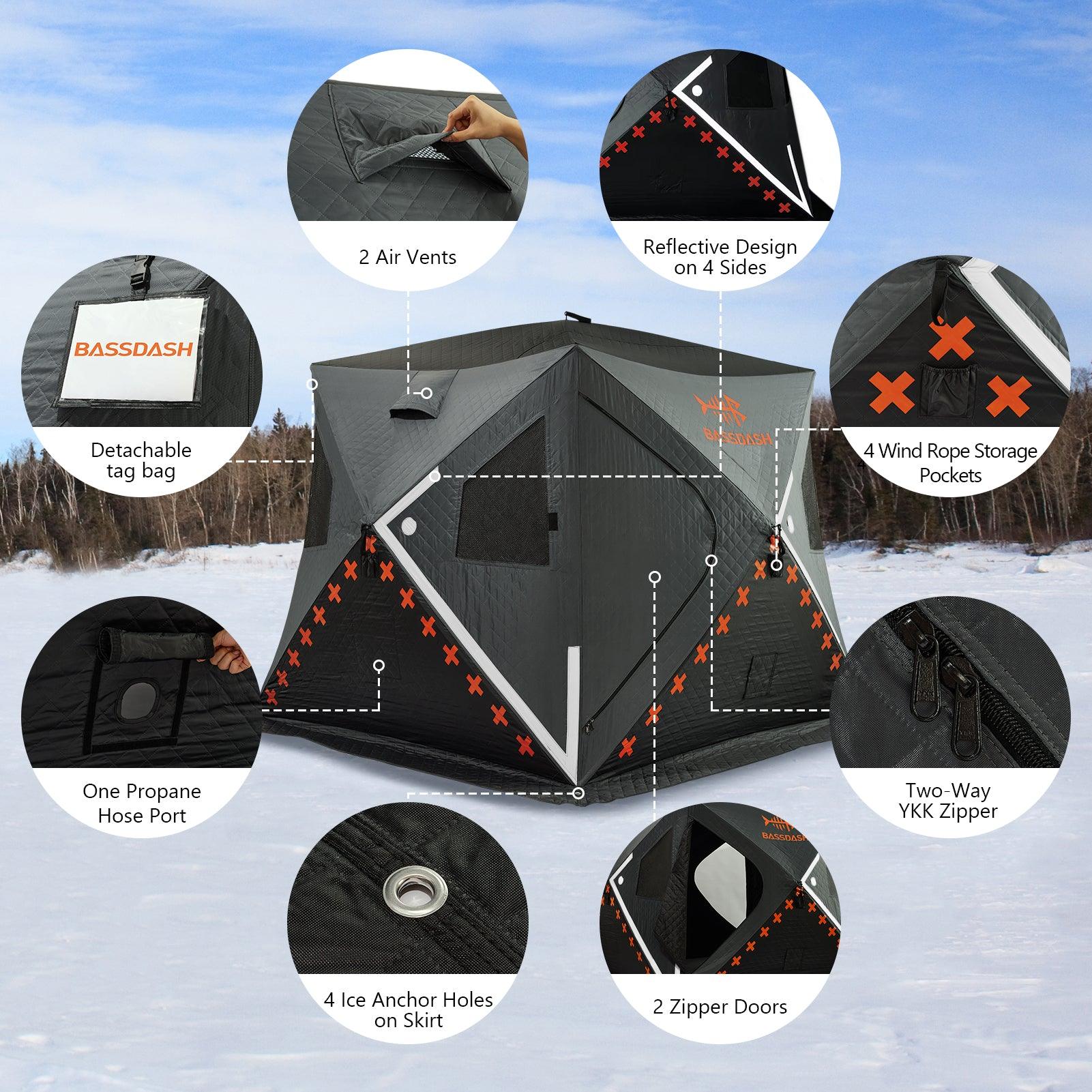 Ice Fishing Shelter Pop Up Portable Thermal Hub Tent