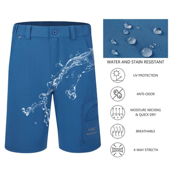 Men's UPF 50+ 10.5” Cargo Shorts Quick Dry Water Resistant FP01M - Bassdash