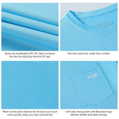 Men’s UPF 50+ Long Sleeve Fishing Shirt with Chest Pocket - Bassdash