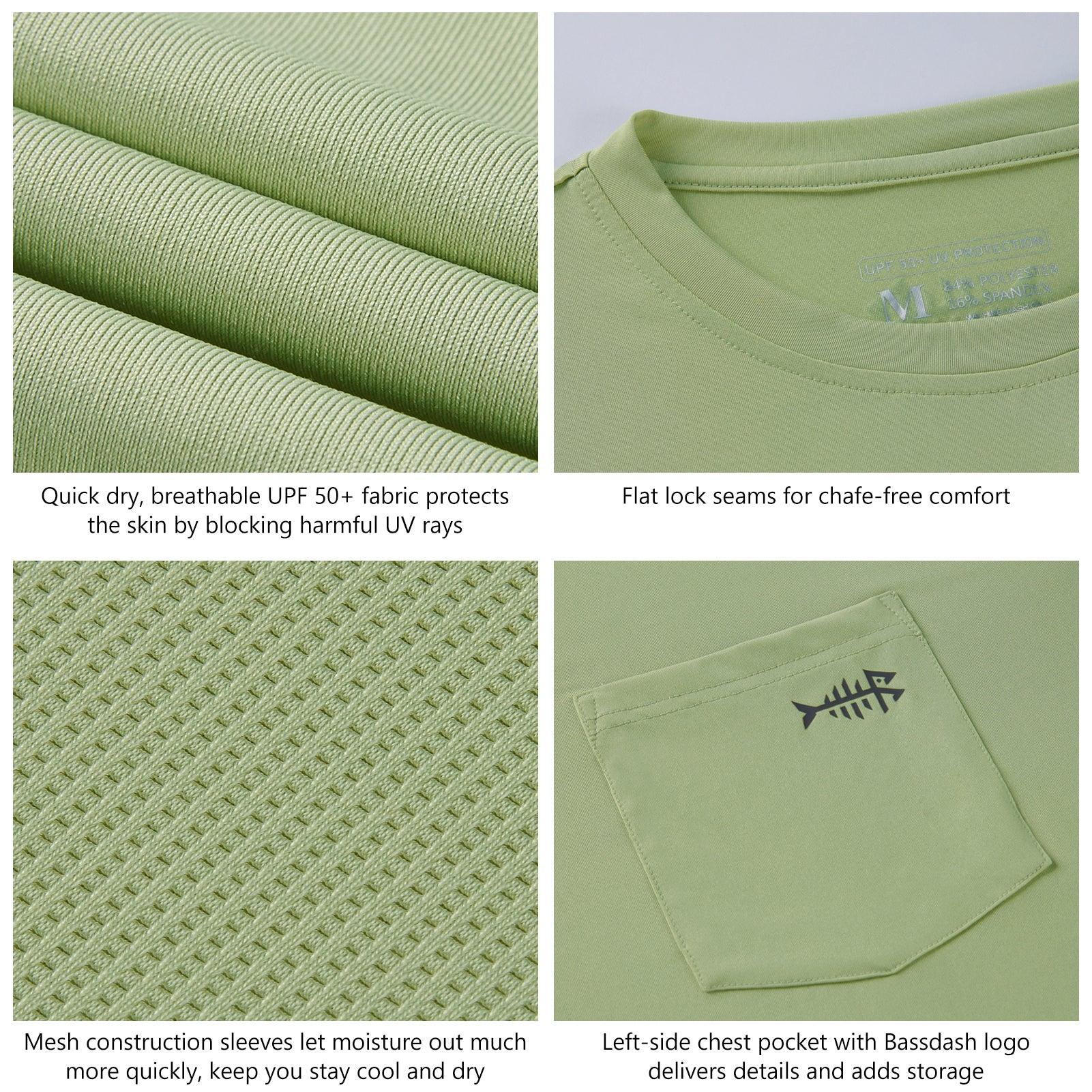 Men’s UPF 50+ Long Sleeve Sun Shirt with Chest Pocket - Bassdash