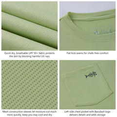 Men’s UPF 50+ Long Sleeve Sun Shirt with Chest Pocket - Bassdash