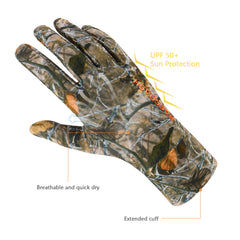 Men's Lightweight UPF 50+ Camo Hunting Gloves HG05