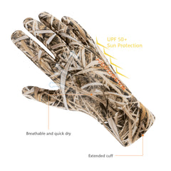 Men's Lightweight UPF 50+ Camo Hunting Gloves HG05