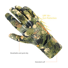 Men's Lightweight UPF 50+ Camo Hunting Gloves HG05