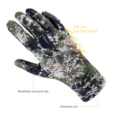 Men's Lightweight UPF 50+ Camo Hunting Gloves HG05