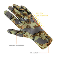 Men's Lightweight UPF 50+ Camo Hunting Gloves HG05