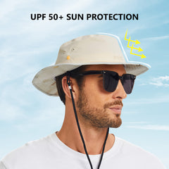 UPF 50+ Patterned Under Brim Foldable Bucket Sun Hats FH18