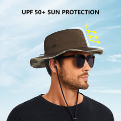 UPF 50+ Patterned Under Brim Foldable Bucket Sun Hats FH18