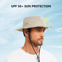 UPF 50+ Patterned Under Brim Foldable Bucket Sun Hats FH18